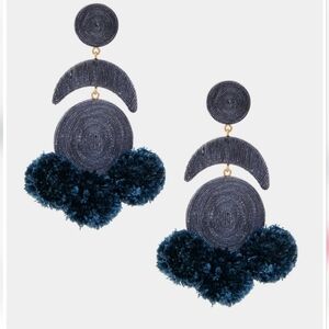 Tuckernuck Navy Pom Luna Earrings
